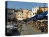 Cafe Scene Along the Harbour, Rovinj, Istria, Croatia, Adriatic, Europe-Stuart Black-Stretched Canvas