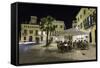 Cafe Scene at Night in the Old Town, Placa Del Princep, Mahon, Menorca, Balearic Islands, Spain-Stuart Black-Framed Stretched Canvas