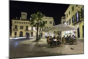 Cafe Scene at Night in the Old Town, Placa Del Princep, Mahon, Menorca, Balearic Islands, Spain-Stuart Black-Mounted Photographic Print