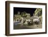 Cafe Scene at Night in the Old Town, Placa Del Princep, Mahon, Menorca, Balearic Islands, Spain-Stuart Black-Framed Photographic Print