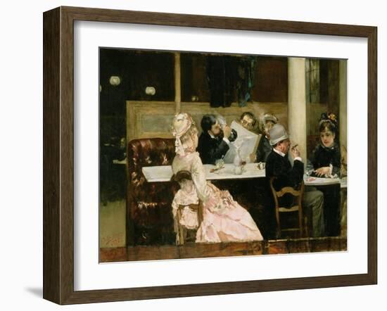 Cafe Scene in Paris, 1877-Henri Gervex-Framed Giclee Print