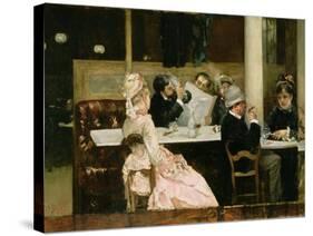 Cafe Scene in Paris, 1877-Henri Gervex-Stretched Canvas