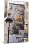 Cafe Sign and Lamp Post, Paris, France-Russ Bishop-Mounted Photographic Print