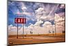 Cafe Sign Route 66 In Texas-null-Mounted Art Print