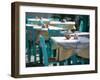 Cafe Table, Kokkari, Samos, Aegean Islands, Greece-Walter Bibikow-Framed Photographic Print