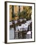 Cafe Tables, Hania, Hania Province, Crete, Greece-Walter Bibikow-Framed Photographic Print