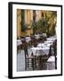 Cafe Tables, Hania, Hania Province, Crete, Greece-Walter Bibikow-Framed Photographic Print