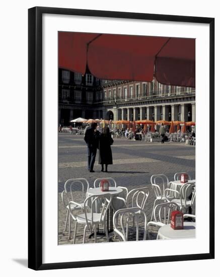 Cafe Tables in Plaza Mayor, Madrid, Spain-David Barnes-Framed Photographic Print