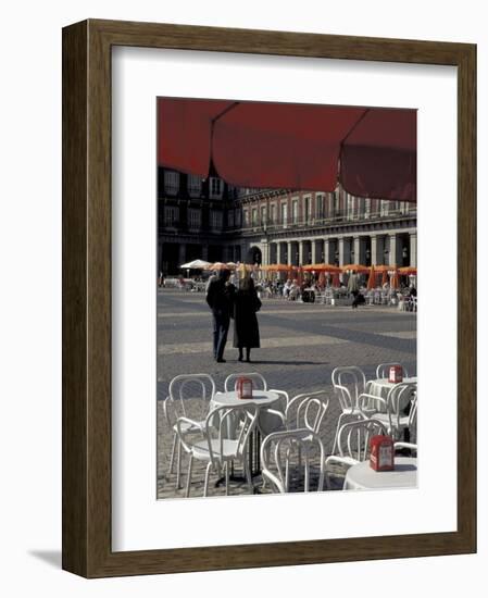 Cafe Tables in Plaza Mayor, Madrid, Spain-David Barnes-Framed Photographic Print