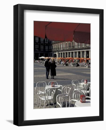 Cafe Tables in Plaza Mayor, Madrid, Spain-David Barnes-Framed Photographic Print