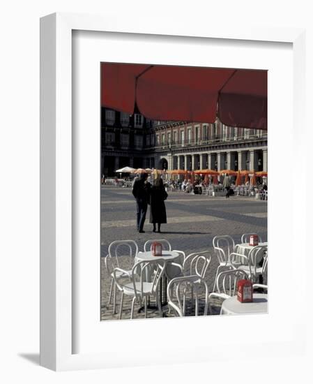 Cafe Tables in Plaza Mayor, Madrid, Spain-David Barnes-Framed Photographic Print