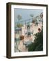 Cafe Tables, Positano, Amalfi Coast, Campania, Italy-Walter Bibikow-Framed Photographic Print