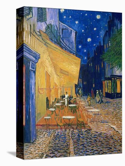 Cafe-terrace at night (Place du forum in Arles). Oil on canvas (1888) Cat. 232.-Vincent van Gogh-Stretched Canvas