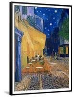 Cafe-terrace at night (Place du forum in Arles). Oil on canvas (1888) Cat. 232.-Vincent van Gogh-Framed Premium Giclee Print