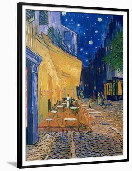 Cafe-terrace at night (Place du forum in Arles). Oil on canvas (1888) Cat. 232.-Vincent van Gogh-Framed Premium Giclee Print