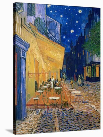 Cafe-terrace at night (Place du forum in Arles). Oil on canvas (1888) Cat. 232.-Vincent van Gogh-Stretched Canvas