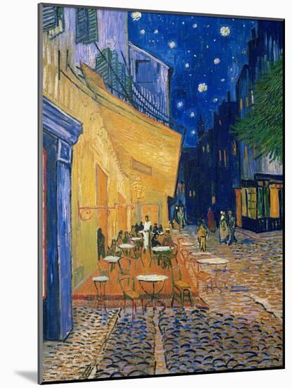 Cafe-terrace at night (Place du forum in Arles). Oil on canvas (1888) Cat. 232.-Vincent van Gogh-Mounted Giclee Print