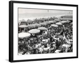 Café Terrace in Deauville, France (1948)-null-Framed Photographic Print