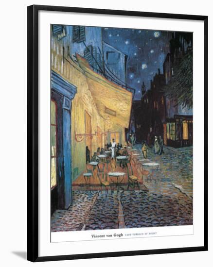 Cafe Terrace on Place du Forum Arles-Vincent van Gogh-Framed Art Print