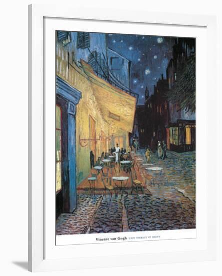 Cafe Terrace on Place du Forum Arles-Vincent van Gogh-Framed Art Print