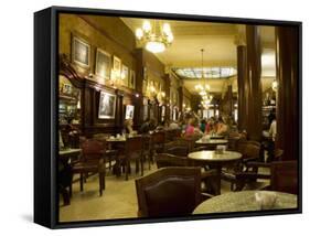Cafe Tortoni, a Famous Tango Cafe Restaurant Located on Avenue De Mayo, Buenos Aires-Robert Harding-Framed Stretched Canvas