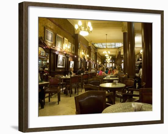 Cafe Tortoni, a Famous Tango Cafe Restaurant Located on Avenue De Mayo, Buenos Aires-Robert Harding-Framed Photographic Print