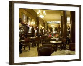 Cafe Tortoni, a Famous Tango Cafe Restaurant Located on Avenue De Mayo, Buenos Aires-Robert Harding-Framed Photographic Print