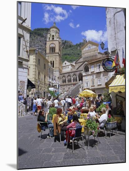 Cafes and Cathedral, Amalfi, Amalfi Coast, Campania, Italy, Europe-Gavin Hellier-Mounted Photographic Print