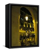 Cafes at Night, Place d'Etoile, Beirut, Lebanon, Middle East-Alison Wright-Framed Stretched Canvas