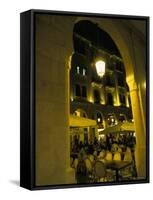 Cafes at Night, Place d'Etoile, Beirut, Lebanon, Middle East-Alison Wright-Framed Stretched Canvas