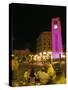 Cafes at Night, Place d'Etoile, Beirut, Lebanon, Middle East-Alison Wright-Stretched Canvas