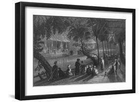 Cafes in Damascus, on a Branch of the Barrada, the Ancient Pharpar-William Henry Bartlett-Framed Giclee Print