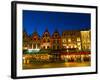 Cafes in Downtown Bruges Marketplace, Belgium-Bill Bachmann-Framed Photographic Print