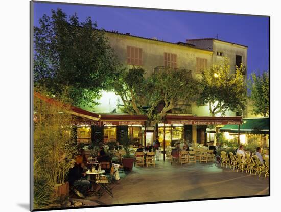 Cafes in Main Square of Old Town, Porto Vecchio, Corsica, France, Europe-Stuart Black-Mounted Photographic Print