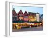 Cafes in Marketplace in Downtown Bruges, Belgium-Bill Bachmann-Framed Premium Photographic Print