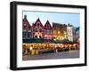 Cafes in Marketplace in Downtown Bruges, Belgium-Bill Bachmann-Framed Photographic Print