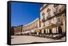 Cafes in Sicilian Baroque Style Buildings in Piazza Duomo-Matthew Williams-Ellis-Framed Stretched Canvas