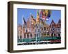 Cafes in the Main Town Square, Bruges, Belgium-Gavin Hellier-Framed Photographic Print