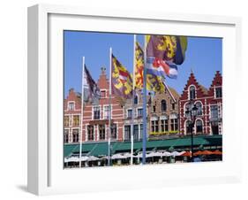 Cafes in the Main Town Square, Bruges, Belgium-Gavin Hellier-Framed Photographic Print