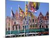 Cafes in the Main Town Square, Bruges, Belgium-Gavin Hellier-Mounted Photographic Print