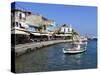 Cafes on Harbour, Kokkari, Samos, Aegean Islands, Greece-Stuart Black-Stretched Canvas