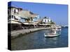 Cafes on Harbour, Kokkari, Samos, Aegean Islands, Greece-Stuart Black-Stretched Canvas