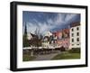 Cafes on Livu Lukums Square, Vecriga, Old Riga, Latvia-Walter Bibikow-Framed Photographic Print