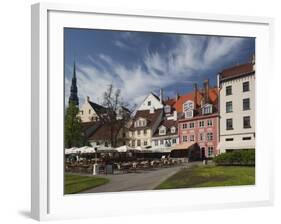 Cafes on Livu Lukums Square, Vecriga, Old Riga, Latvia-Walter Bibikow-Framed Photographic Print