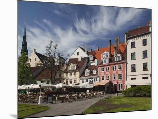 Cafes on Livu Lukums Square, Vecriga, Old Riga, Latvia-Walter Bibikow-Mounted Photographic Print