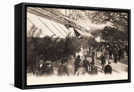 Cafes on the Grands Boulevards, 1910-null-Framed Stretched Canvas