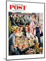 "Cafeteria Dieter" Saturday Evening Post Cover, November 10, 1956-Constantin Alajalov-Mounted Premium Giclee Print