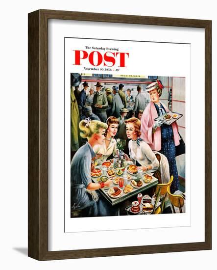 "Cafeteria Dieter" Saturday Evening Post Cover, November 10, 1956-Constantin Alajalov-Framed Giclee Print