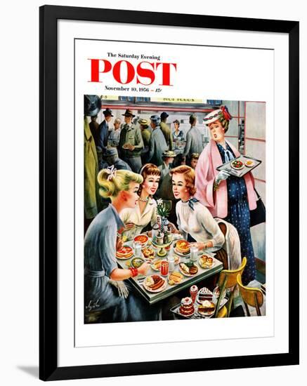 "Cafeteria Dieter" Saturday Evening Post Cover, November 10, 1956-Constantin Alajalov-Framed Giclee Print