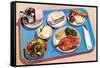 Cafeteria Lunch Tray, Retro-null-Framed Stretched Canvas